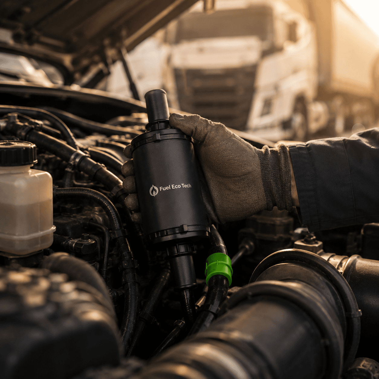 Fuel Eco Tech fitted on a commercial fleet engine